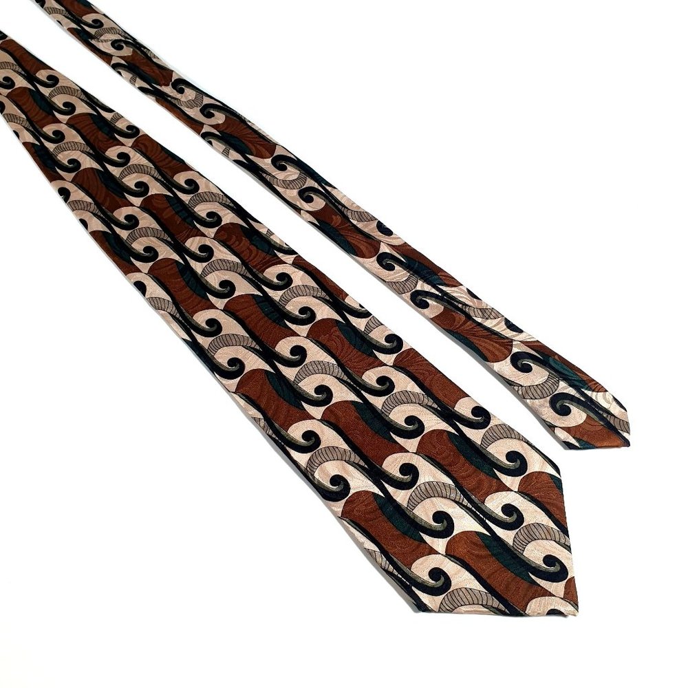 Cellini Mens Necktie Tie Vintage Designer Accessory Work Office Dad Gift Brown